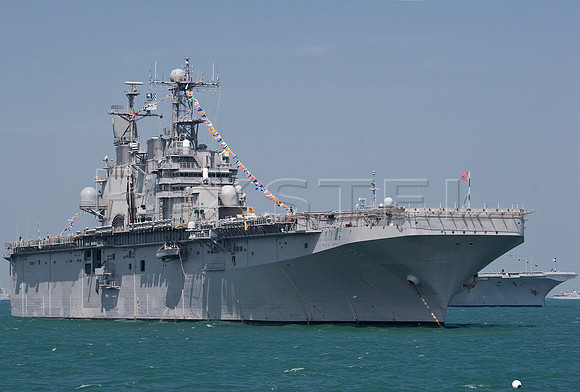 USS Saipan in the Solent