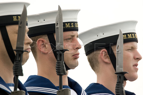 Sailors aboard HMS Ocean