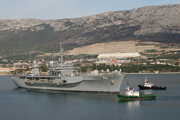 USS Mount Whitney & Tugs