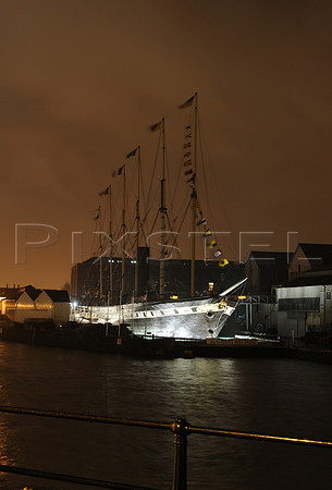 SS Great Britain at night