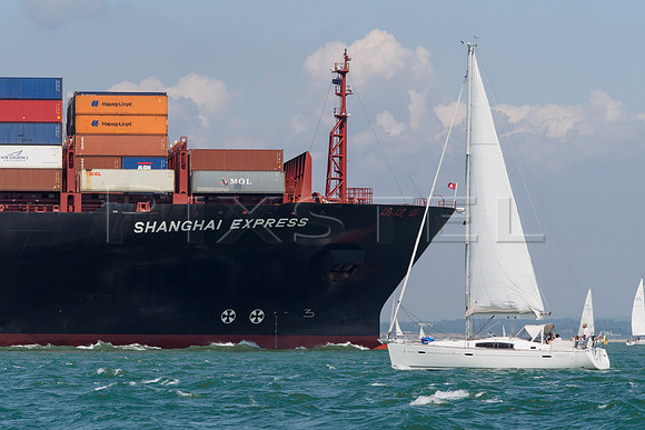 Container Ship and Yacht